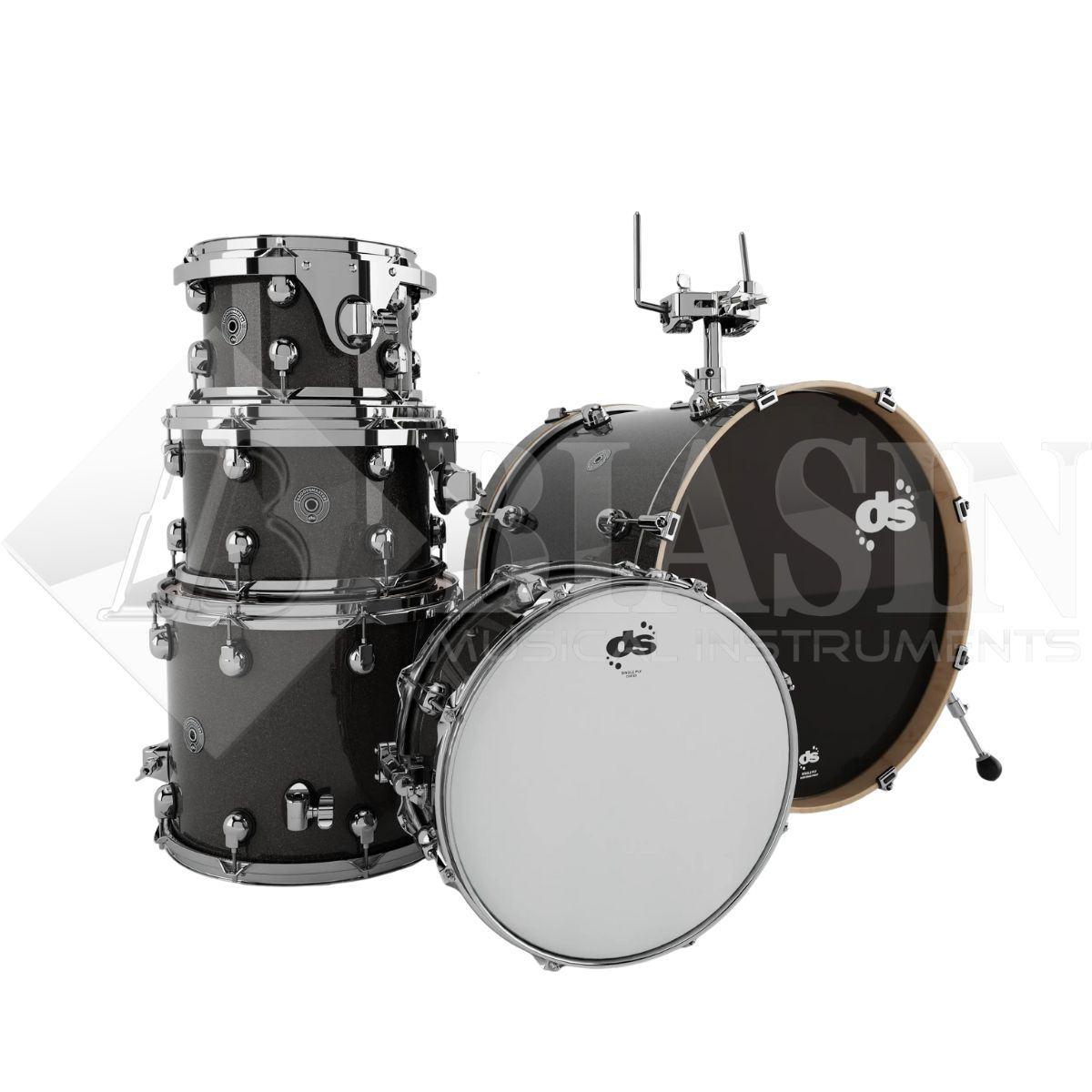DS DRUM GrooveMaster Club Kit Birch Shell Pack 5 pezzi Black Galaxy Wrap 20/10/12/14/14SD