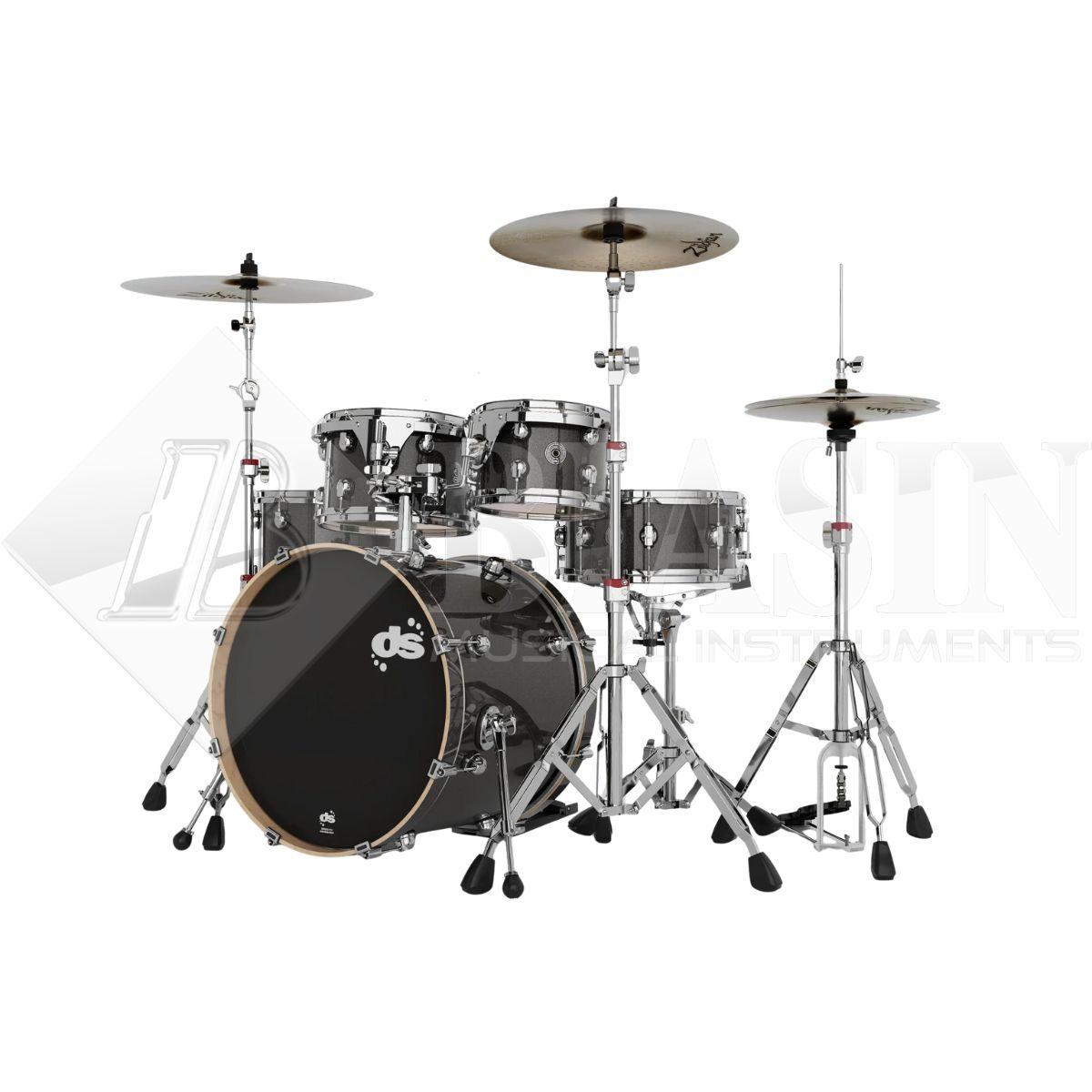 DS DRUM GrooveMaster Club Kit Birch Shell Pack 5 pezzi Black Galaxy Wrap 20/10/12/14/14SD