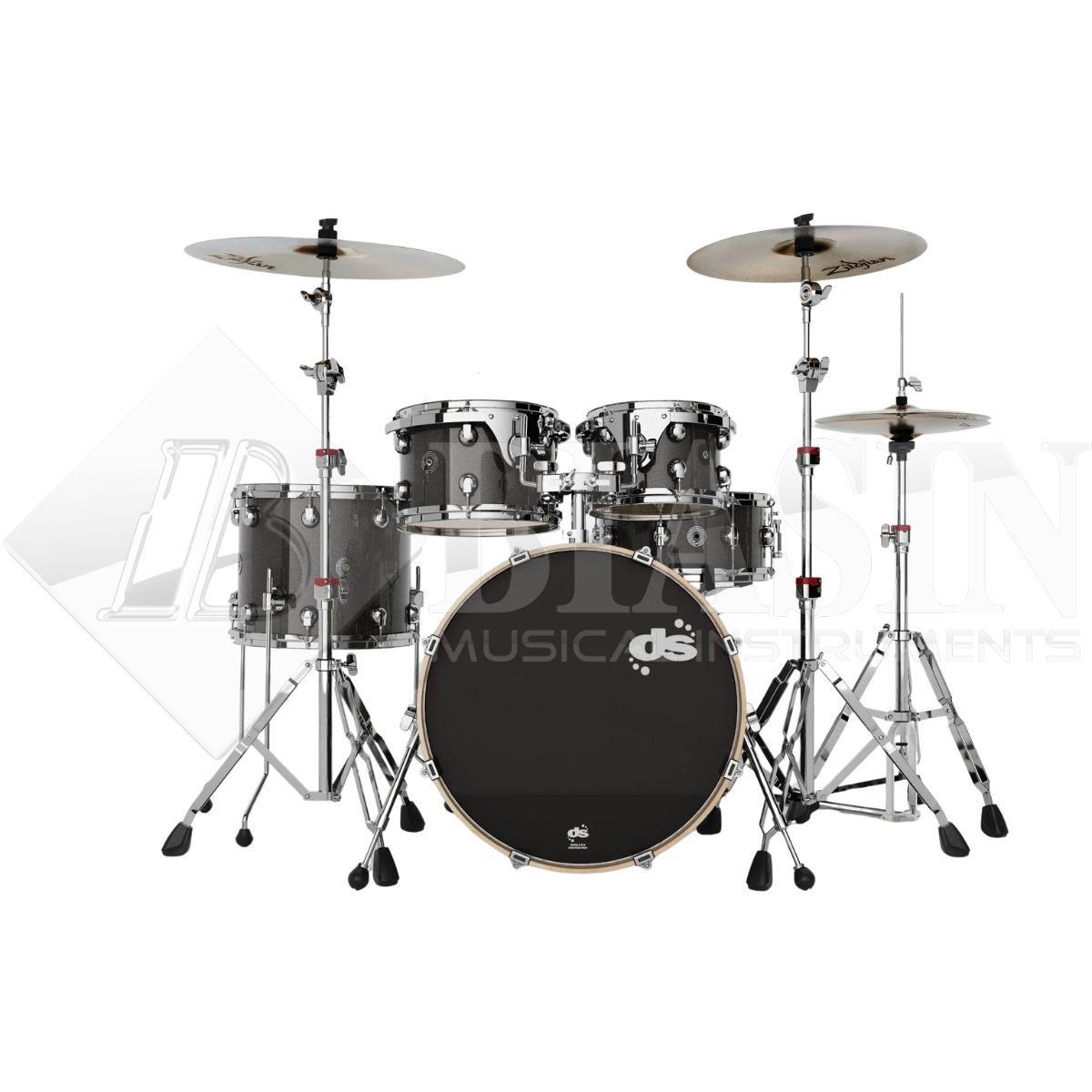 DS DRUM GrooveMaster Club Kit Birch Shell Pack 5 pezzi Black Galaxy Wrap 20/10/12/14/14SD