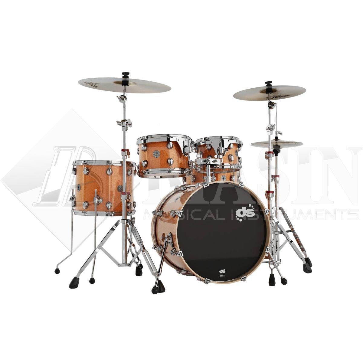 DS DRUM GrooveMaster Club Kit Birch Shell Pack 5 pezzi Orange Galaxy Wrap 20/10/12/14/14SD
