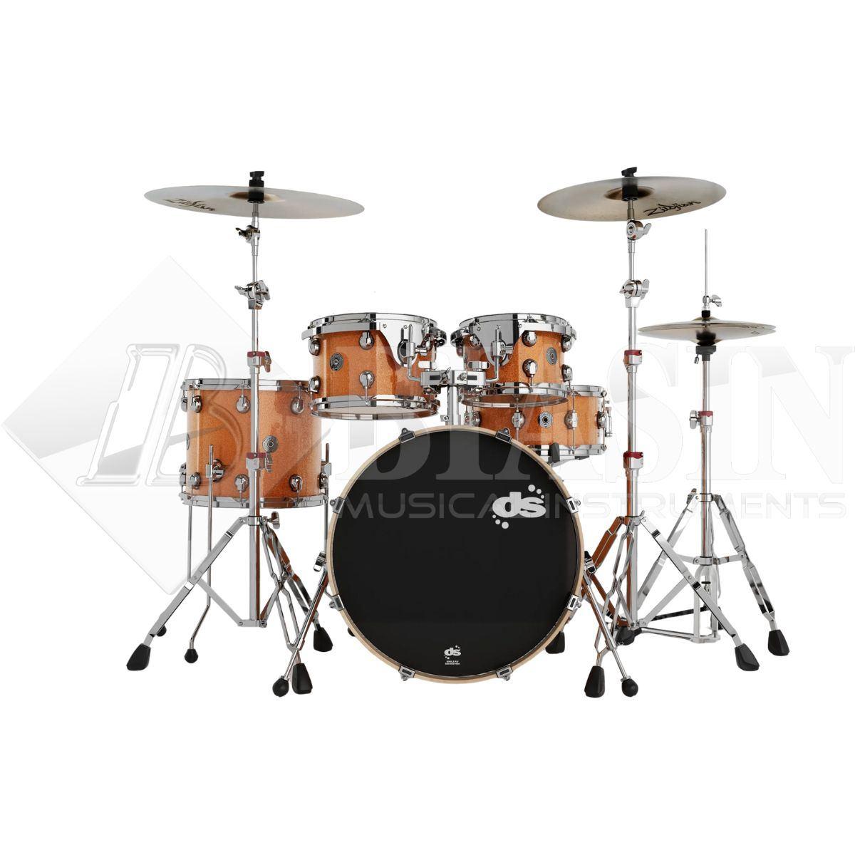 DS DRUM GrooveMaster Club Kit Birch Shell Pack 5 pezzi Orange Galaxy Wrap 20/10/12/14/14SD