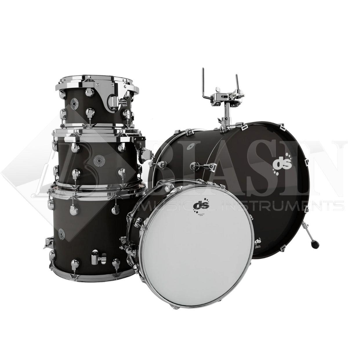 DS DRUM GrooveMaster Club Kit Birch Shell Pack 5 pezzi Black Mist Stain Hard Satin 20/10/12/14/14SD