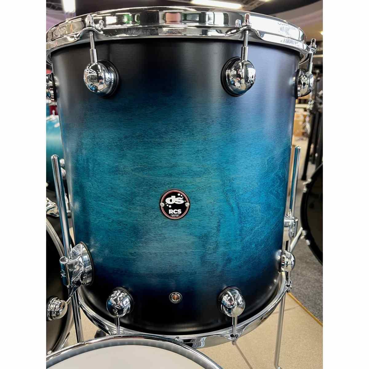 DS DRUM RCS Rebel Custom Shop Kit Maple Shell 4 pz Black Burst Over Teal  22/10/12/16