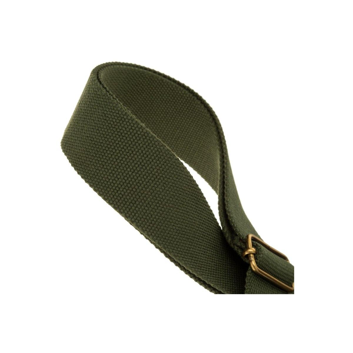 MAGRABO' Stripe SC Entry Dark Green 5 cm Terminals Brown Brass buckle