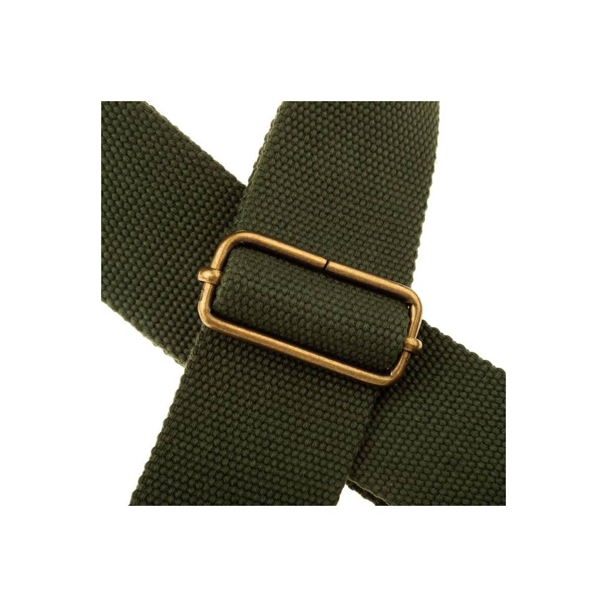 MAGRABO' Stripe SC Entry Dark Green 5 cm Terminals Brown Brass buckle