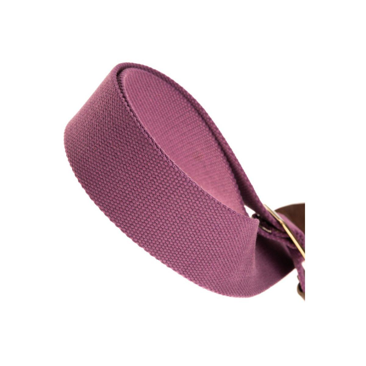 MAGRABO' Stripe SC Cotton Plum 5 cm Terminals Twinkle Dark Brown, Recta Brass Buckle