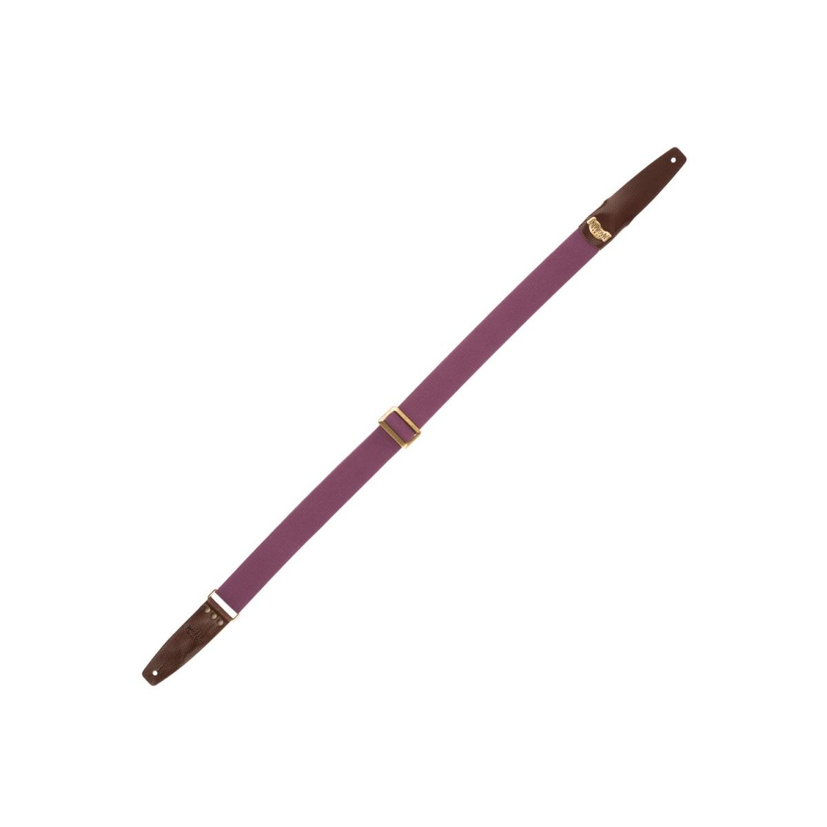 MAGRABO' Stripe SC Cotton Plum 5 cm Terminals Twinkle Dark Brown, Recta Brass Buckle