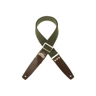 MAGRABO' Stripe SC Cotton Verde 5 cm terminali Twinkle Marrone Scuro, fibbia Recta Ottone