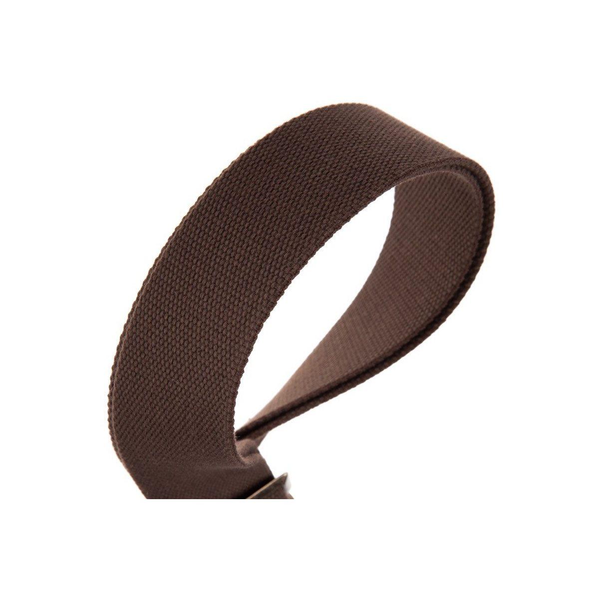 MAGRABO' Stripe SC Cotton Nero 8 cm terminali Core Marrone, fibbia Recta Ottone