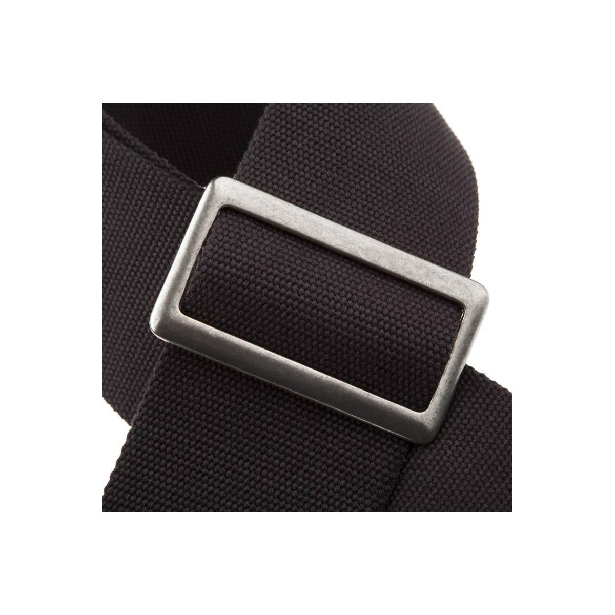 MAGRABO' Stripe SC Cotton Nero 8 cm terminali Core Nero, fibbia Recta Argento