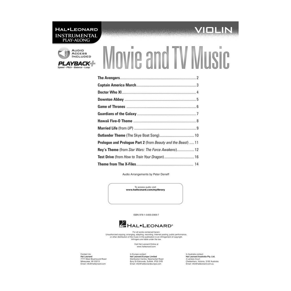 Movie and tv music per violino