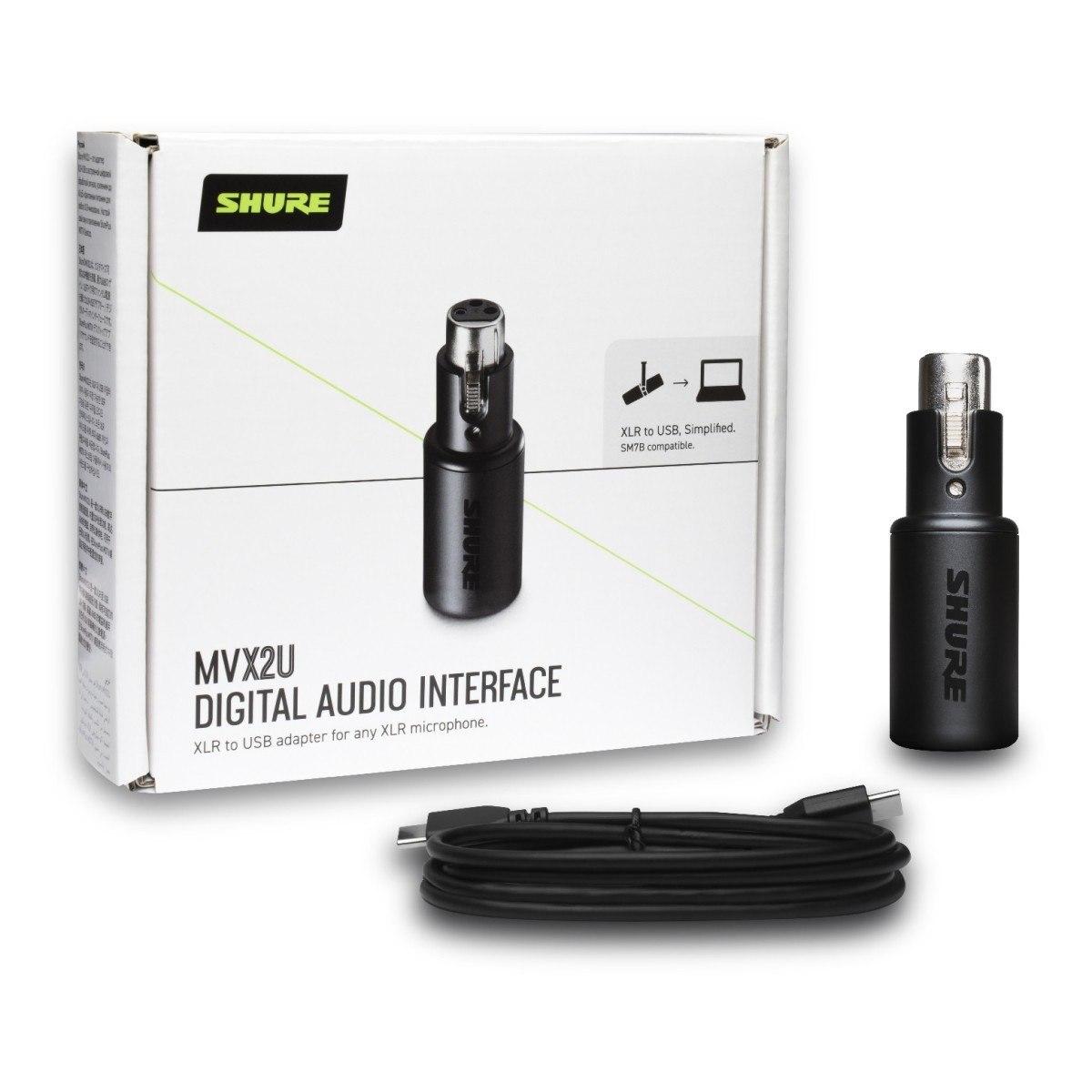 SHURE MVX2U Gen 2 - Interfaccia Audio USB C per microfono, con DSP