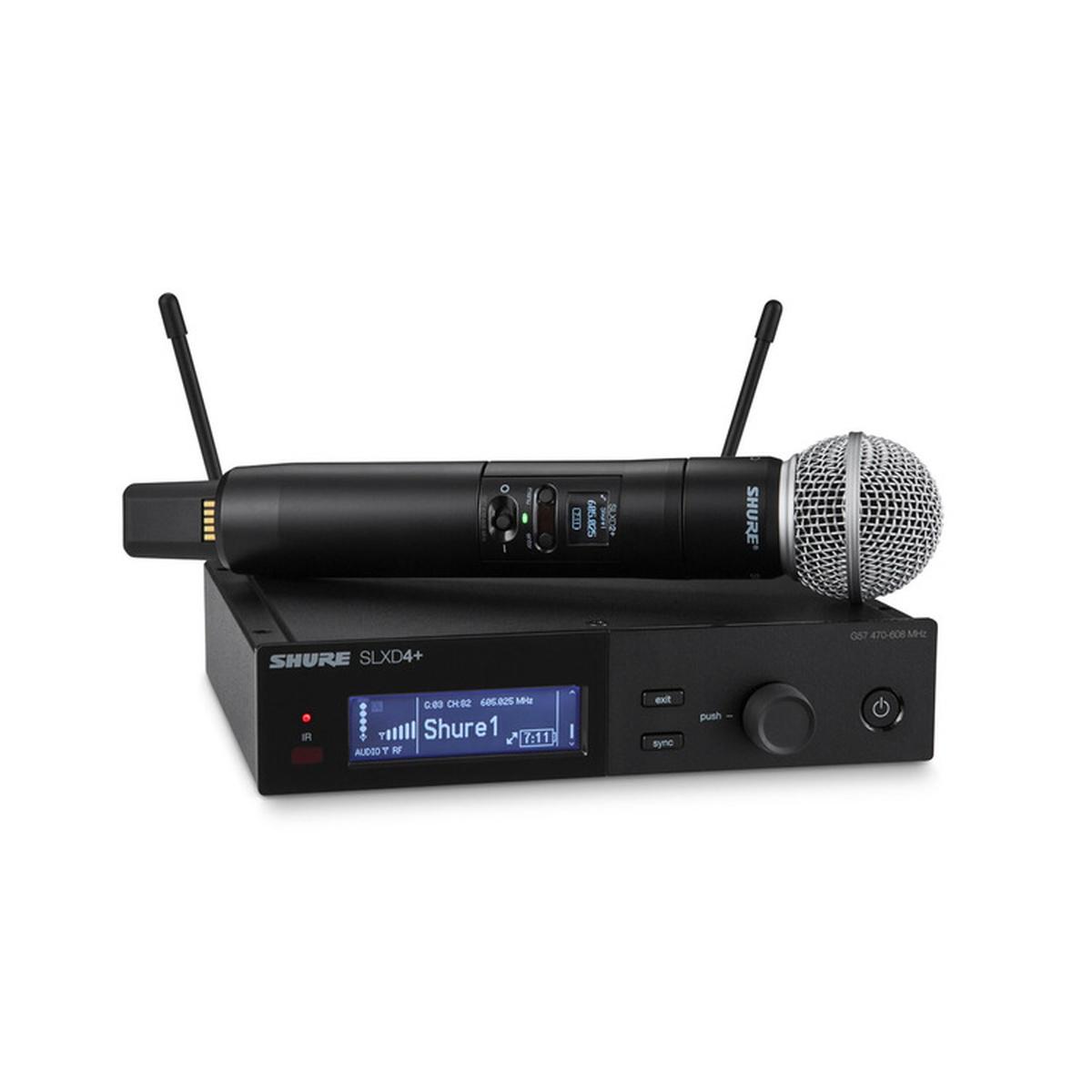 Shure slxd24+ sm58 g65 sistema wireless digitale palmare con microfono sm58 470-606mhz