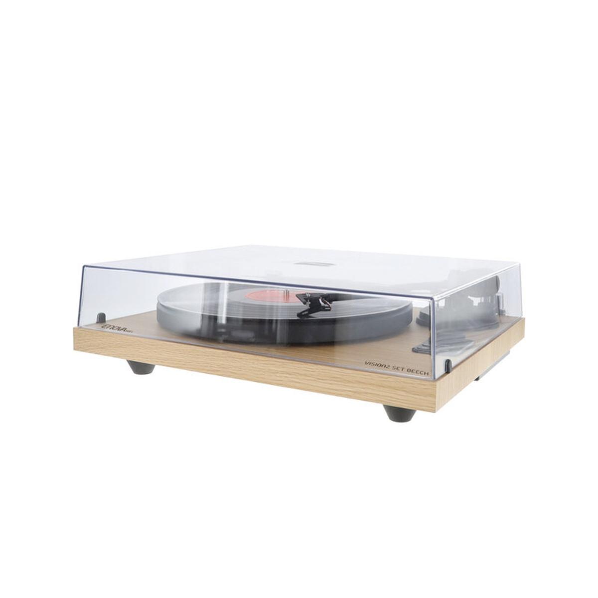 SOGRETRONIC VISION2 SET Giradischi Hi-Fi con ricevitore USB/Bluetooth, 2 altoparlanti passivi da 35 W RMS finitura in faggio