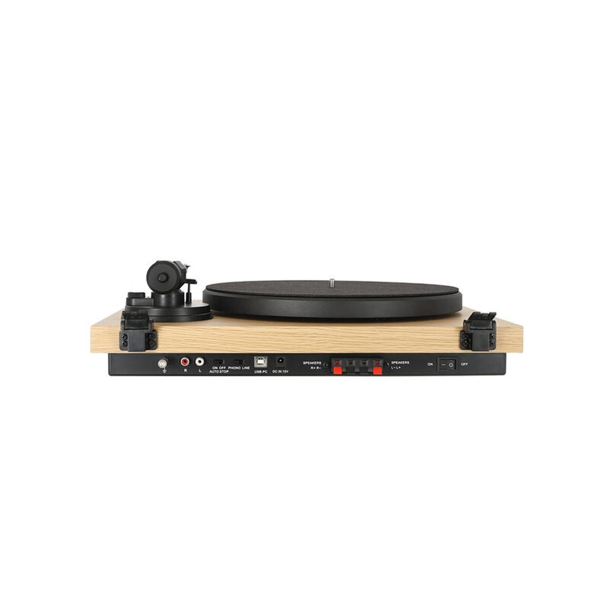SOGRETRONIC VISION2 SET Giradischi Hi-Fi con ricevitore USB/Bluetooth, 2 altoparlanti passivi da 35 W RMS finitura in faggio