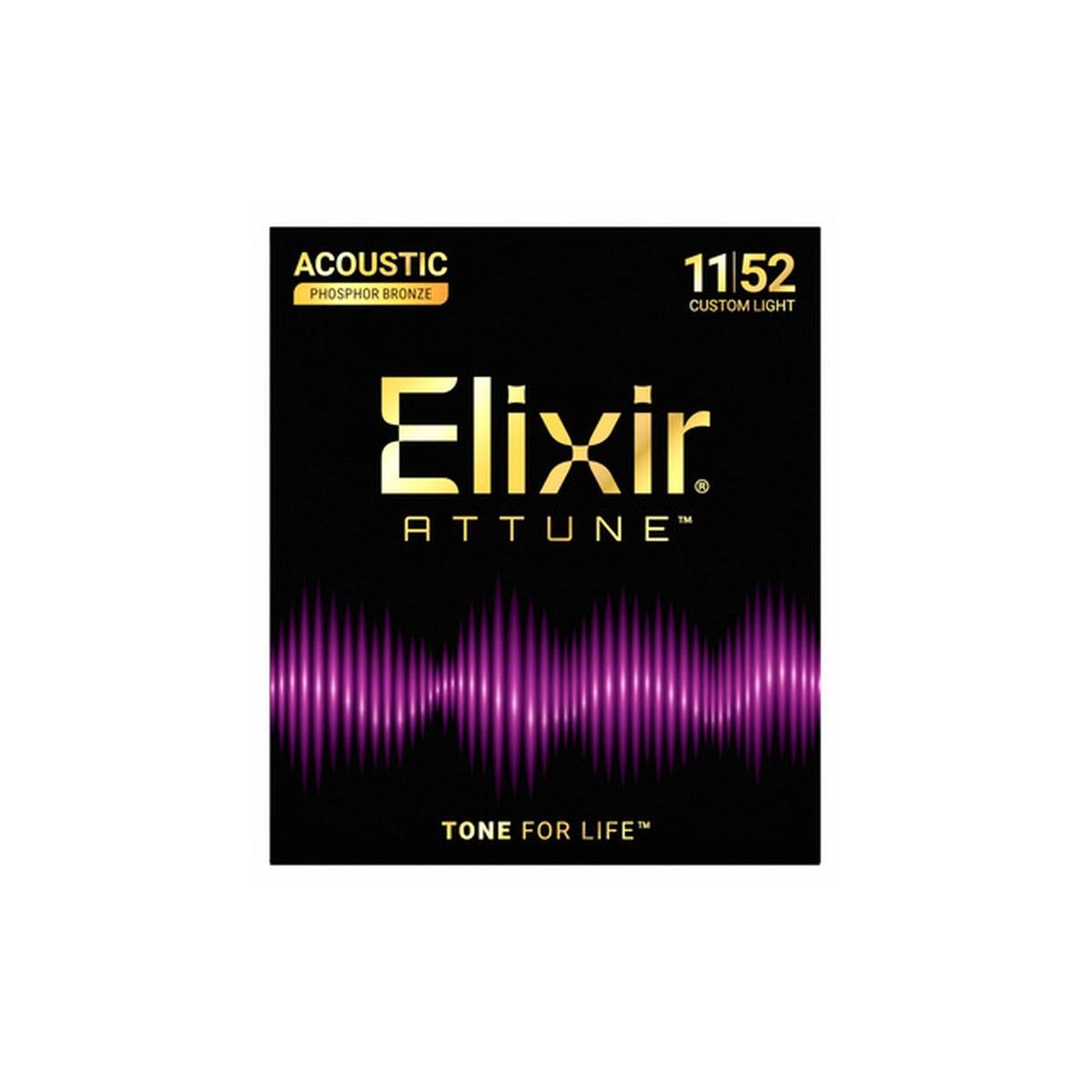 Elixir 21027 attune phosphor bronze set di corde per chitarra acustica 11/52