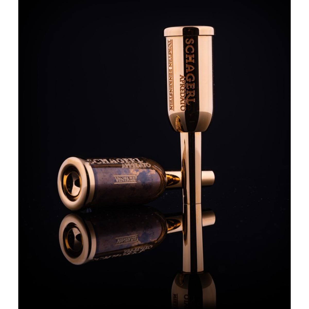 Schagerl 1 1/2 bocchino per tromba apredato gold plated vintage bell