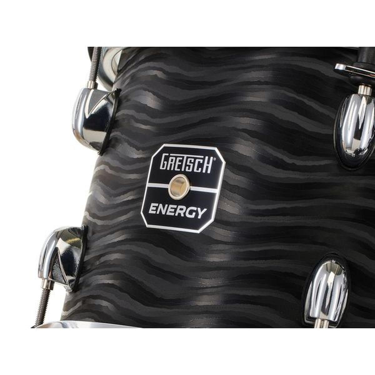 Gretsch energy 7 pezzi black flame batteria acustica solo fusti cassa 22