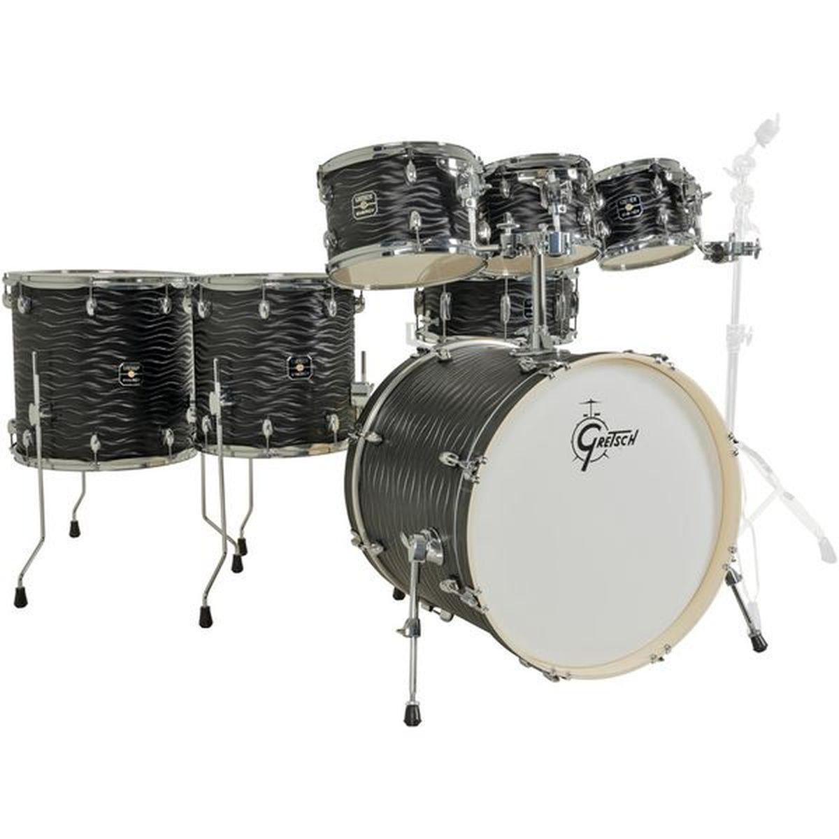 Gretsch energy 7 pezzi black flame batteria acustica solo fusti cassa 22