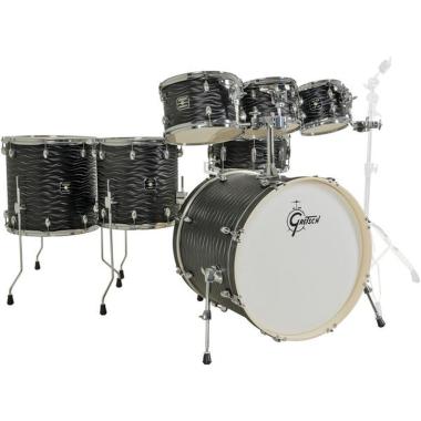 Gretsch energy 7 pezzi black flame batteria acustica solo fusti cassa 22