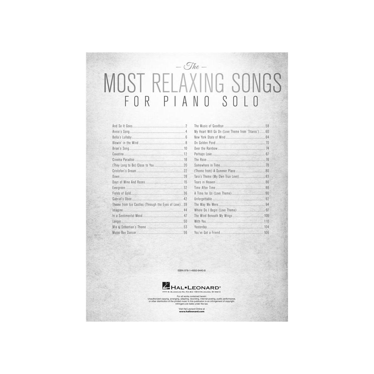 The most relaxing songs for piano