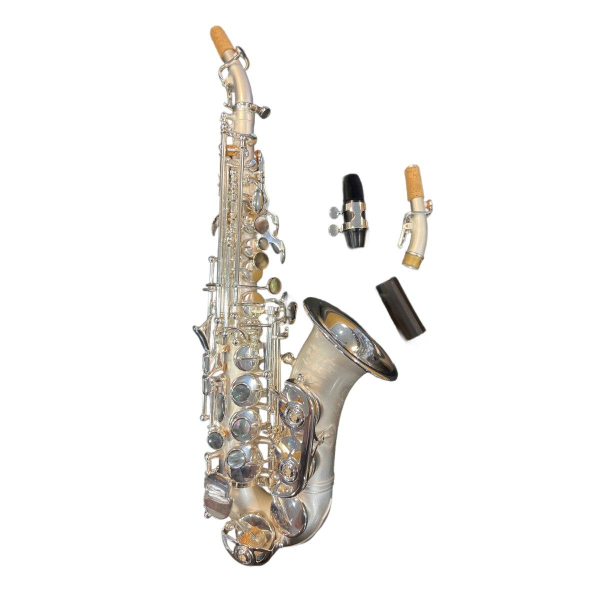 BBRASS POLTROSAX SAX SOPRANO CURVO silver brush + chiavi silver plated