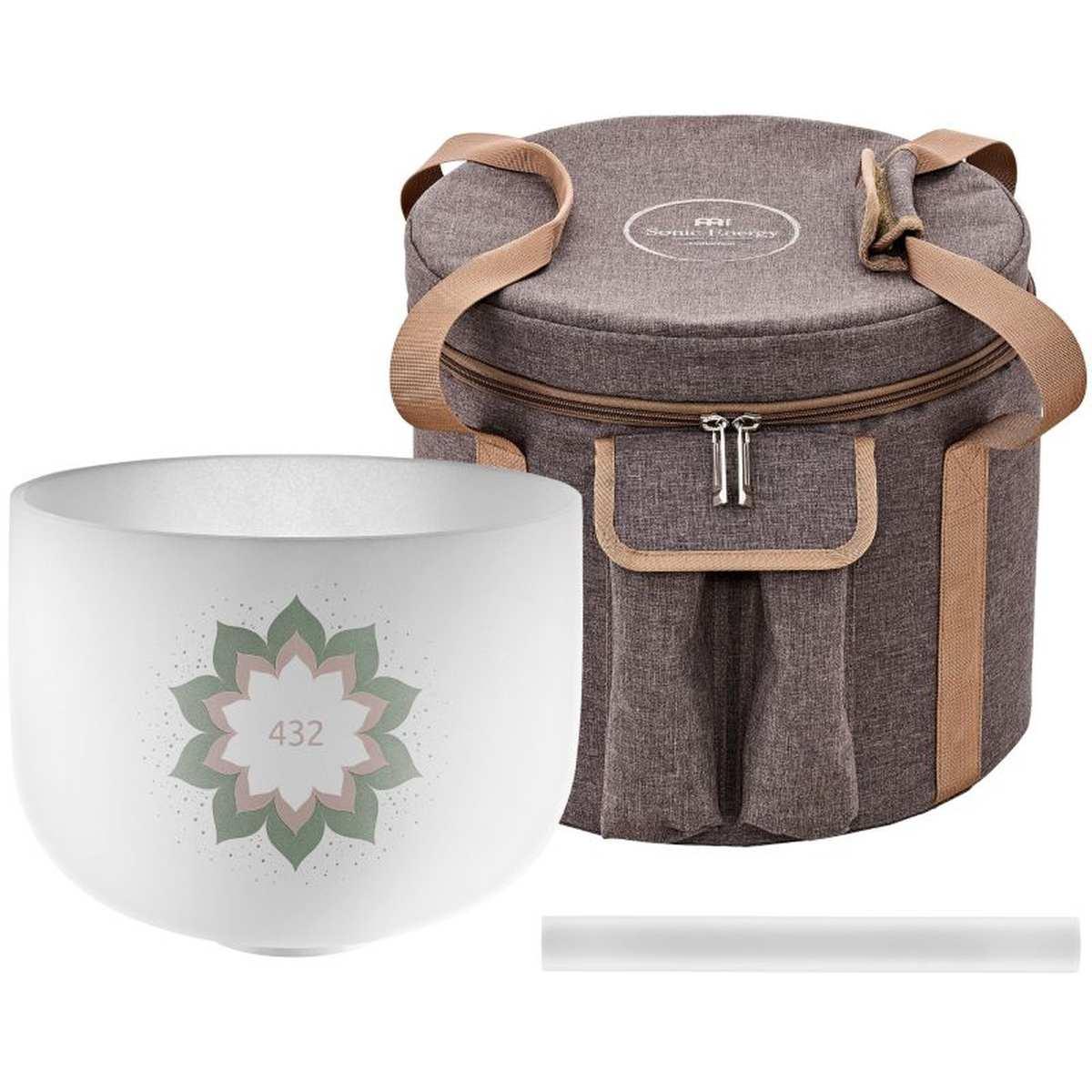 SONIC ENERGY CSB432LF CAMPANA IN CRISTALLO da 23 cm, 432 Hz, nota La4, fiore di loto
