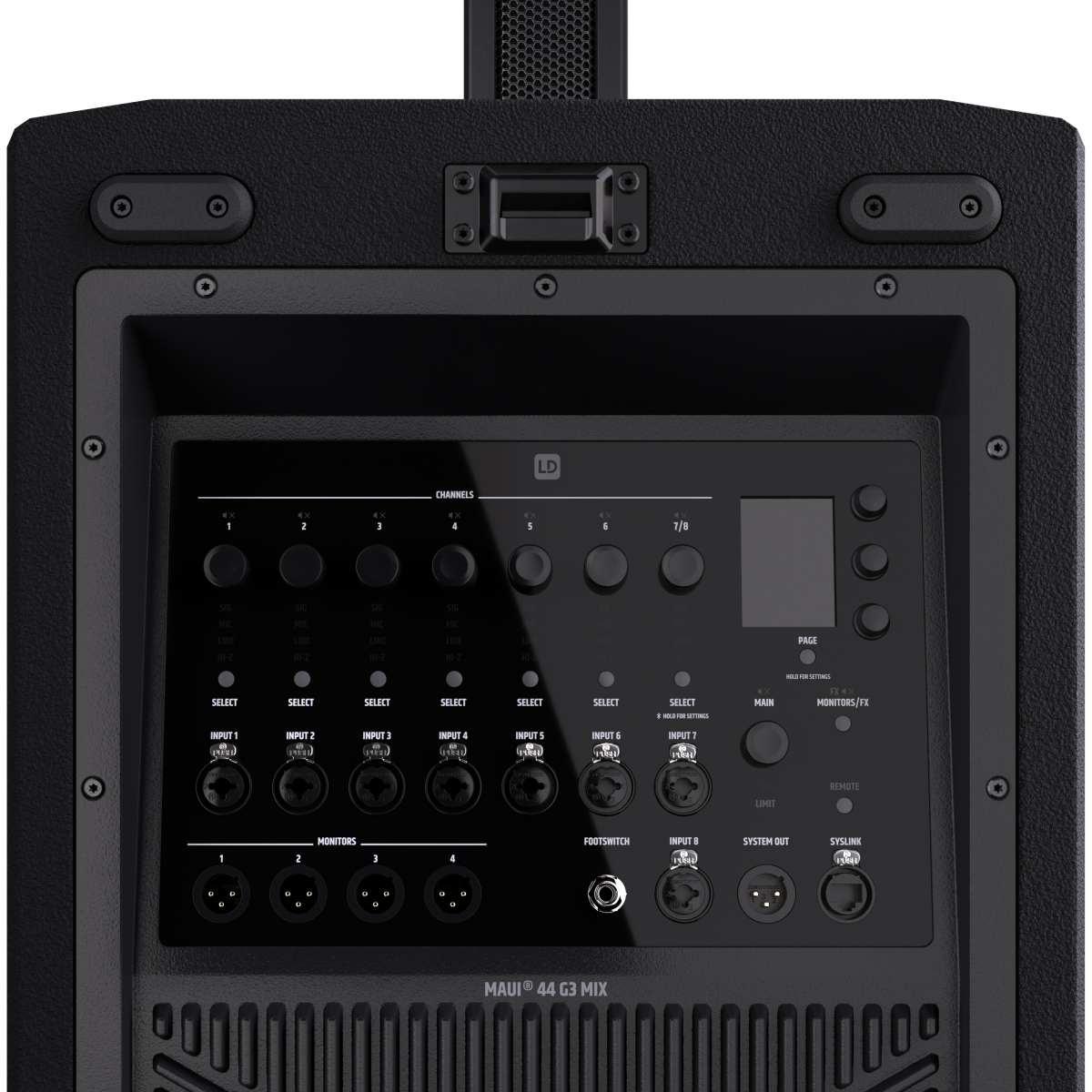 LD SYSTEMS MAUI 44 G3 MIX  Sistema PA a Colonna Attivo a 4 Vie da 3600 W con Mixer Digitale a 8 Canali