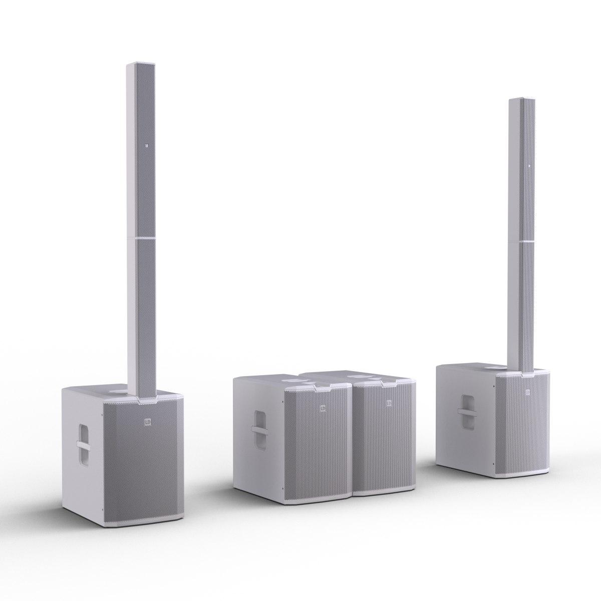 LD SYSTEMS MAUI 44 G3 MIX White  Sistema PA a Colonna Attivo a 4 Vie da 3600 W con Mixer Digitale a 8 Canali
